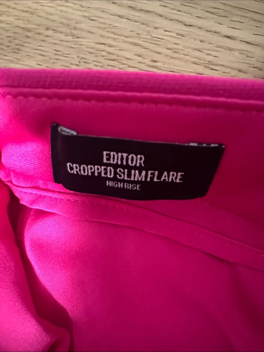 Women’s Pink Flared Dress Pants.